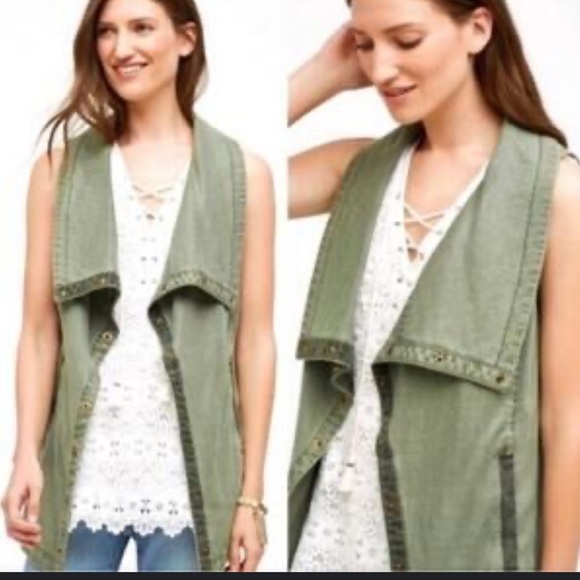 Anthropologie Marrakech olive tone vest Small - Picture 1 of 5